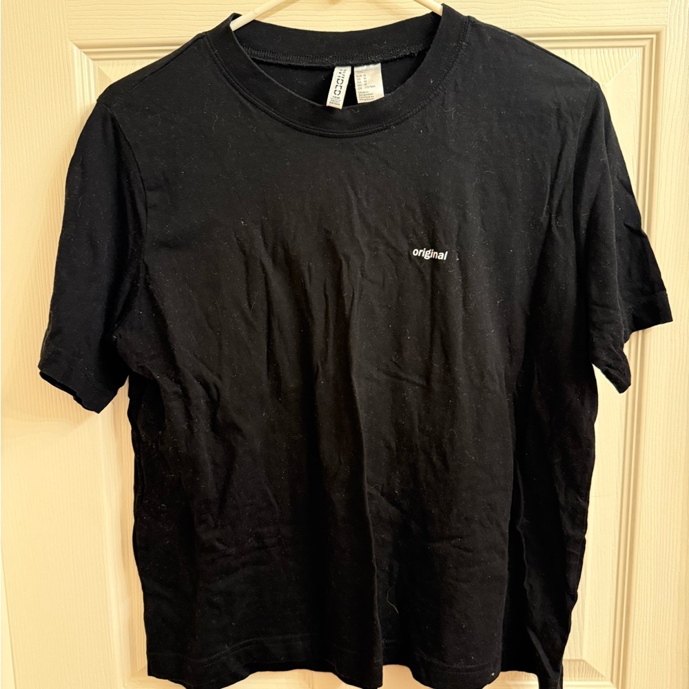 H&M Black Short Sleeve Tees Classic Cotton